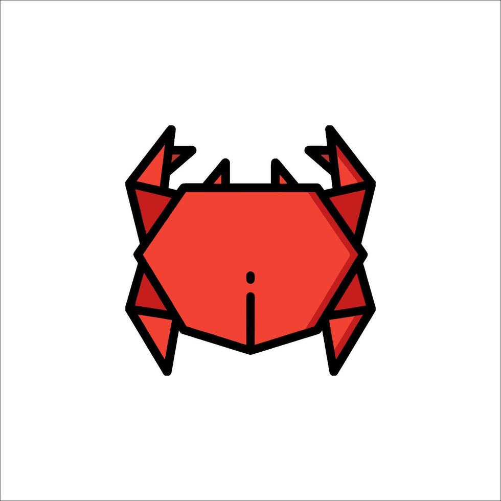 A red crab icon on a white background vector