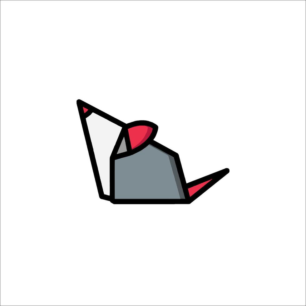 A gray and red rat with a red nose vector