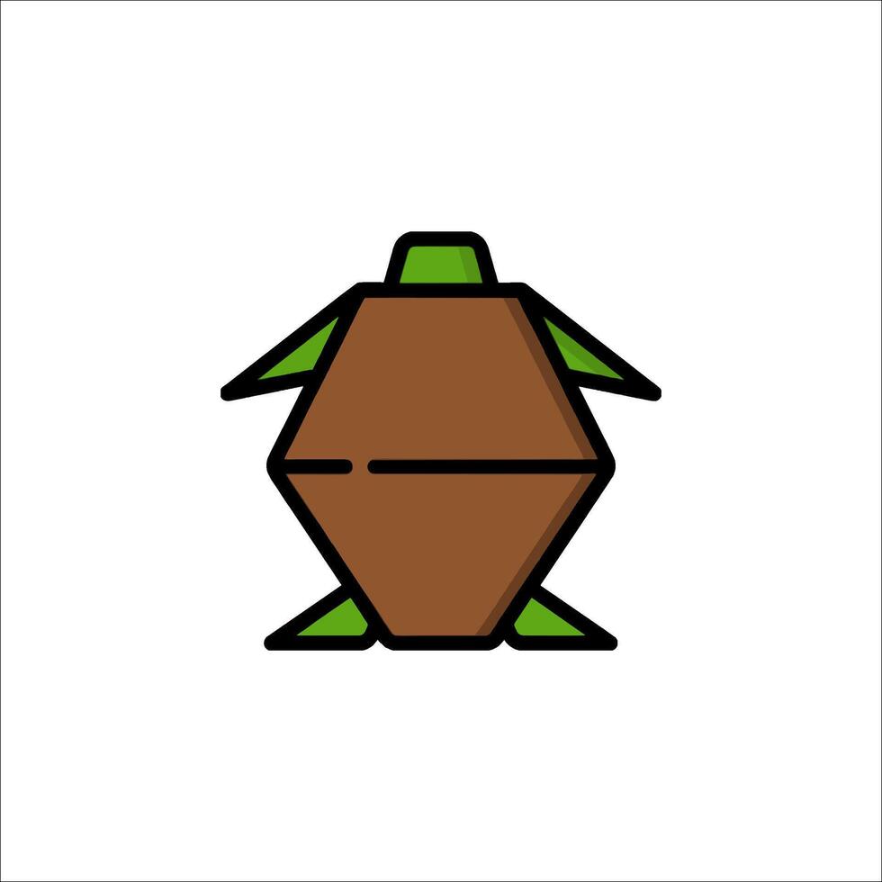 A turtle icon in a flat style vector
