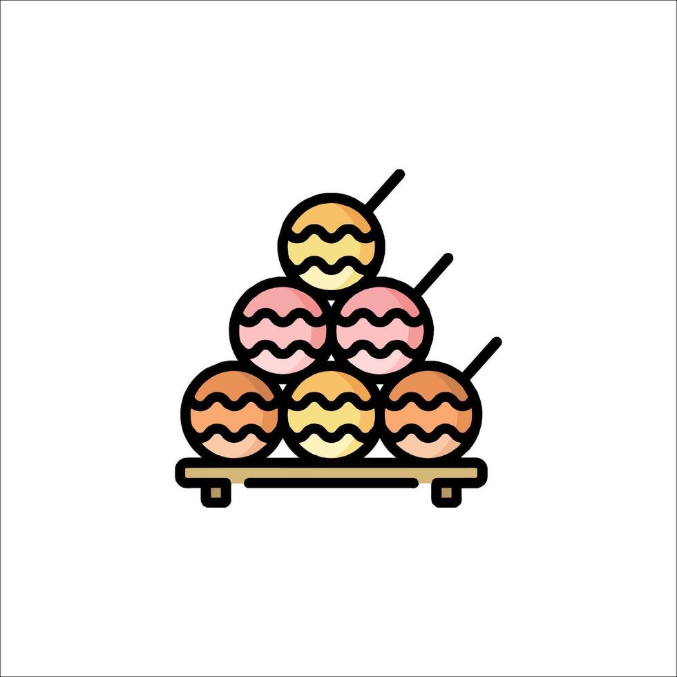 A pile of candy on a tray icon vector