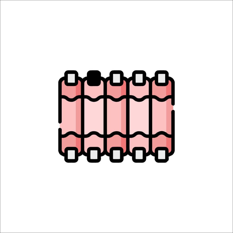 A pink and white rectangle with four squares vector