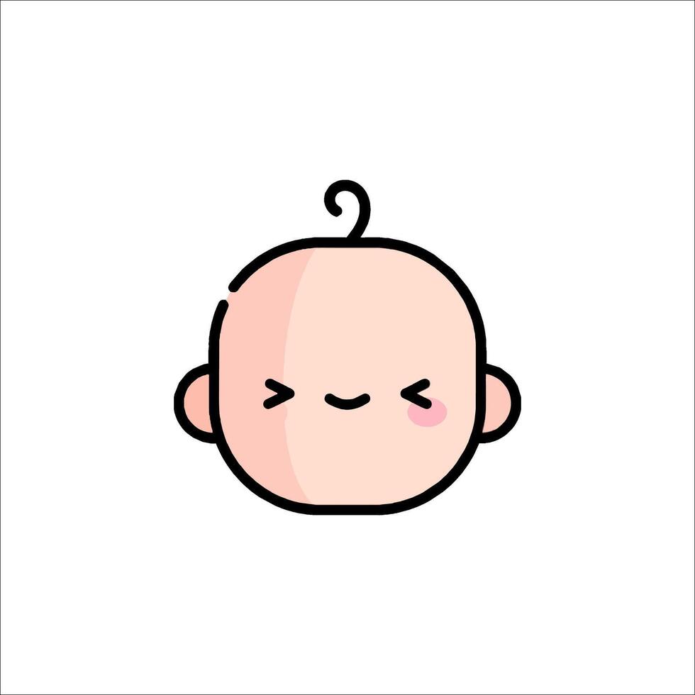 A baby face with a pink nose and pink eyes vector