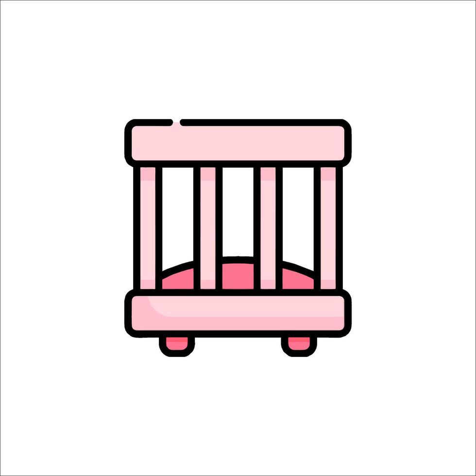 Baby crib icon illustration vector