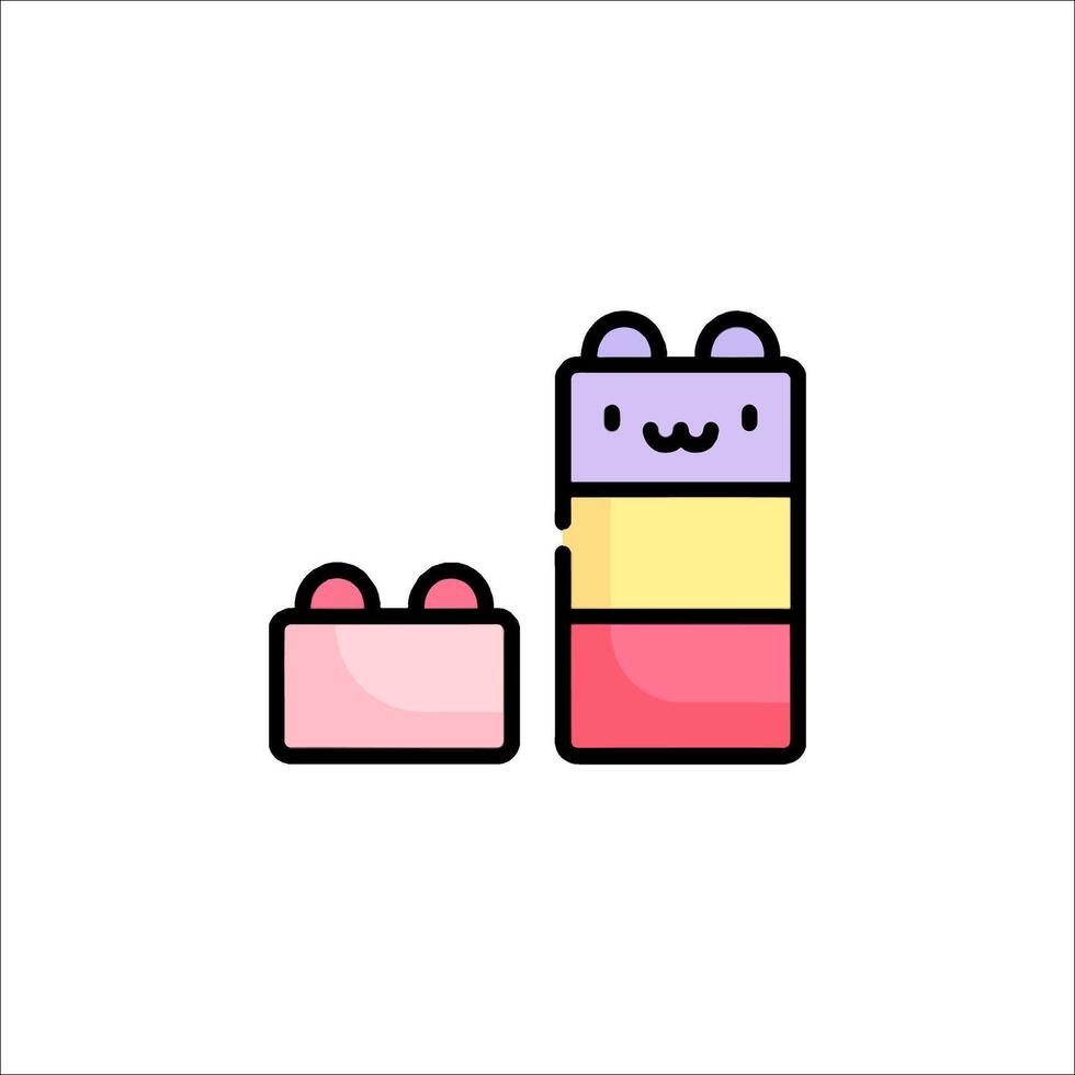 A cute little toy with a box and a cat vector