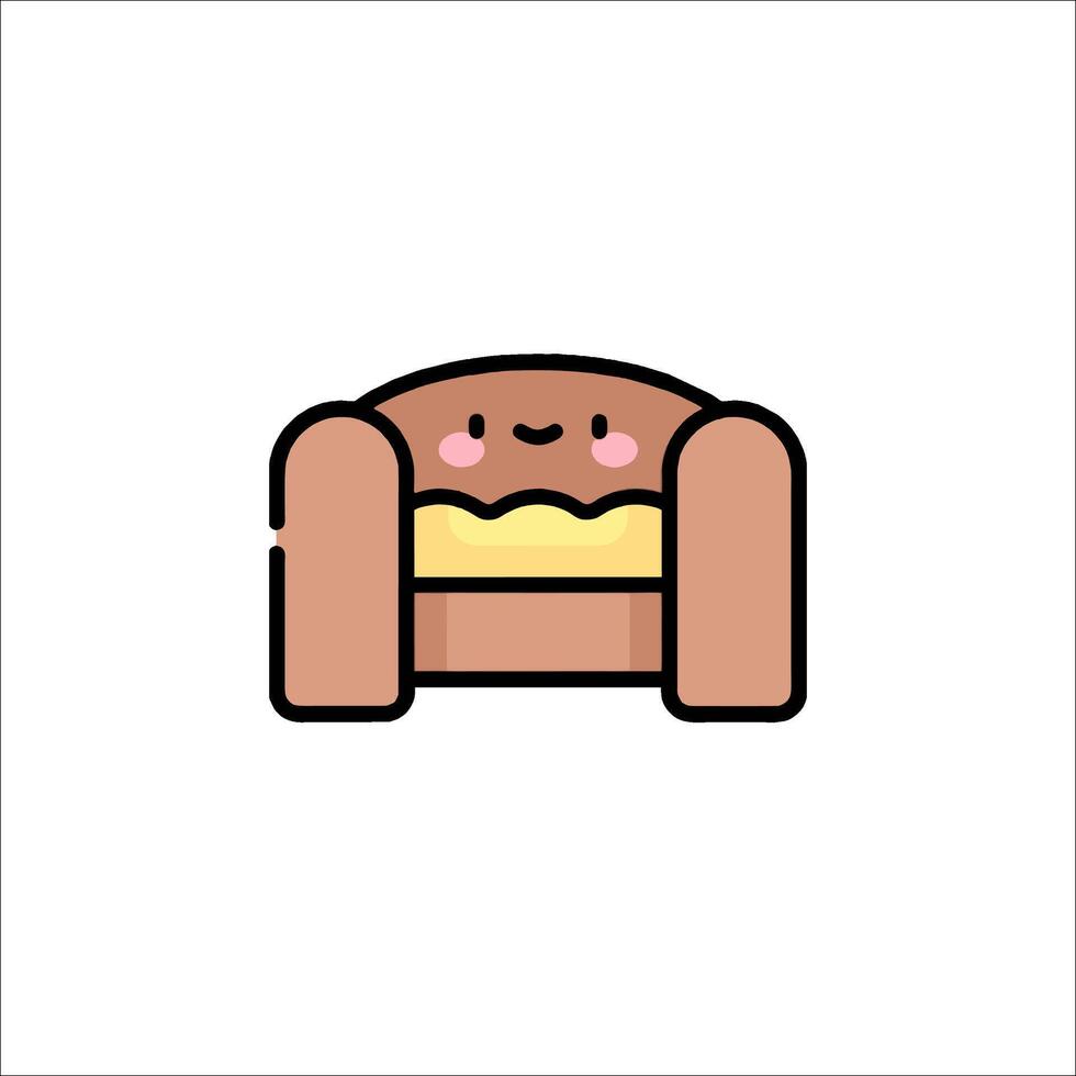 A cartoon couch with a person sitting on it vector