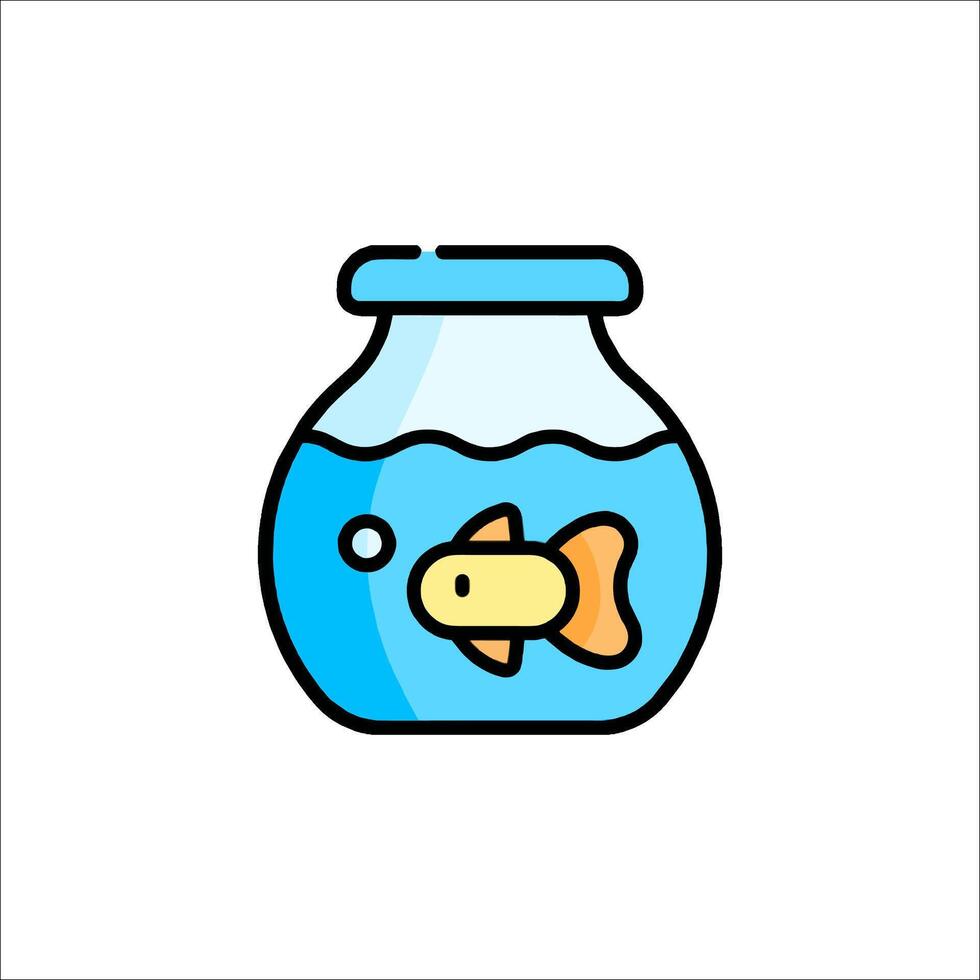 Fish in a glass jar icon vector