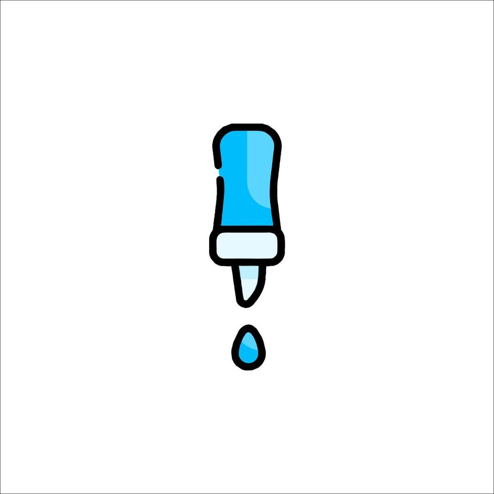 A blue liquid droplet is being poured into a bottle vector