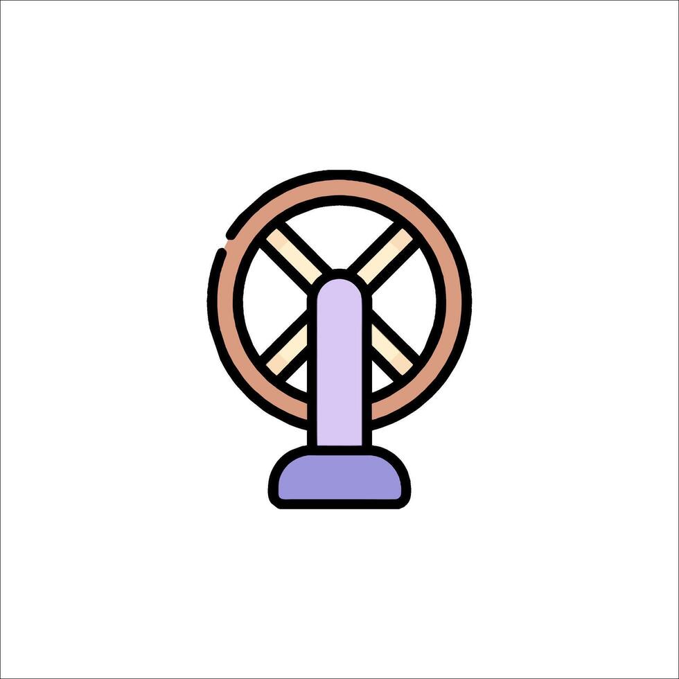 A cartoon wheel icon on a white background vector