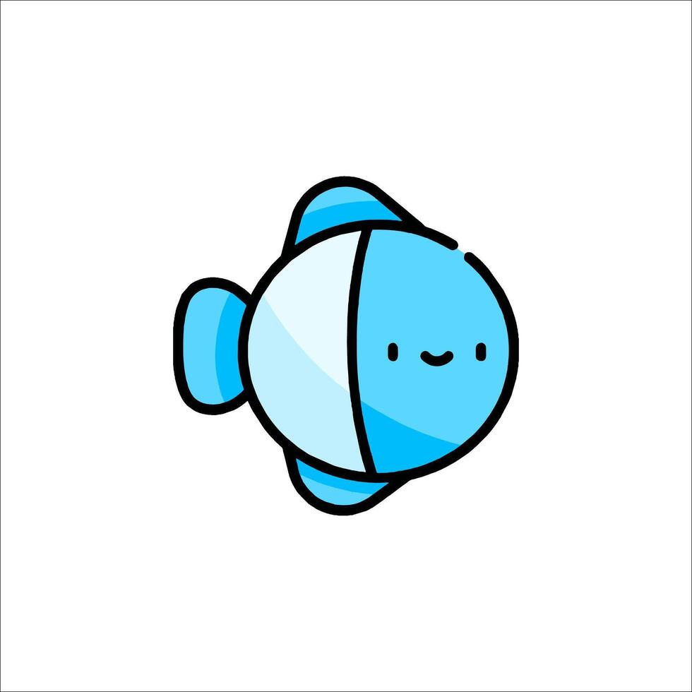 A cartoon fish with a smile on its face vector
