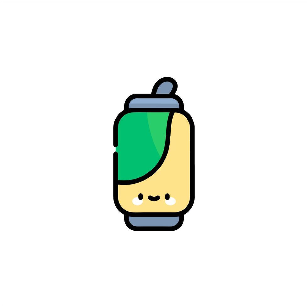 A soda can with a smiley face on it vector