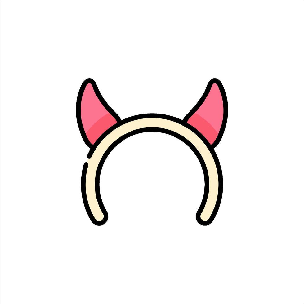 Devil horns icon in flat style vector