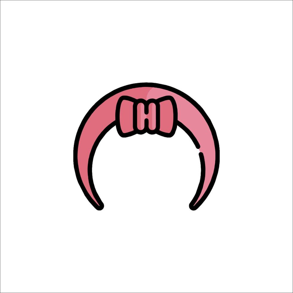 A pink bow on a headband icon vector