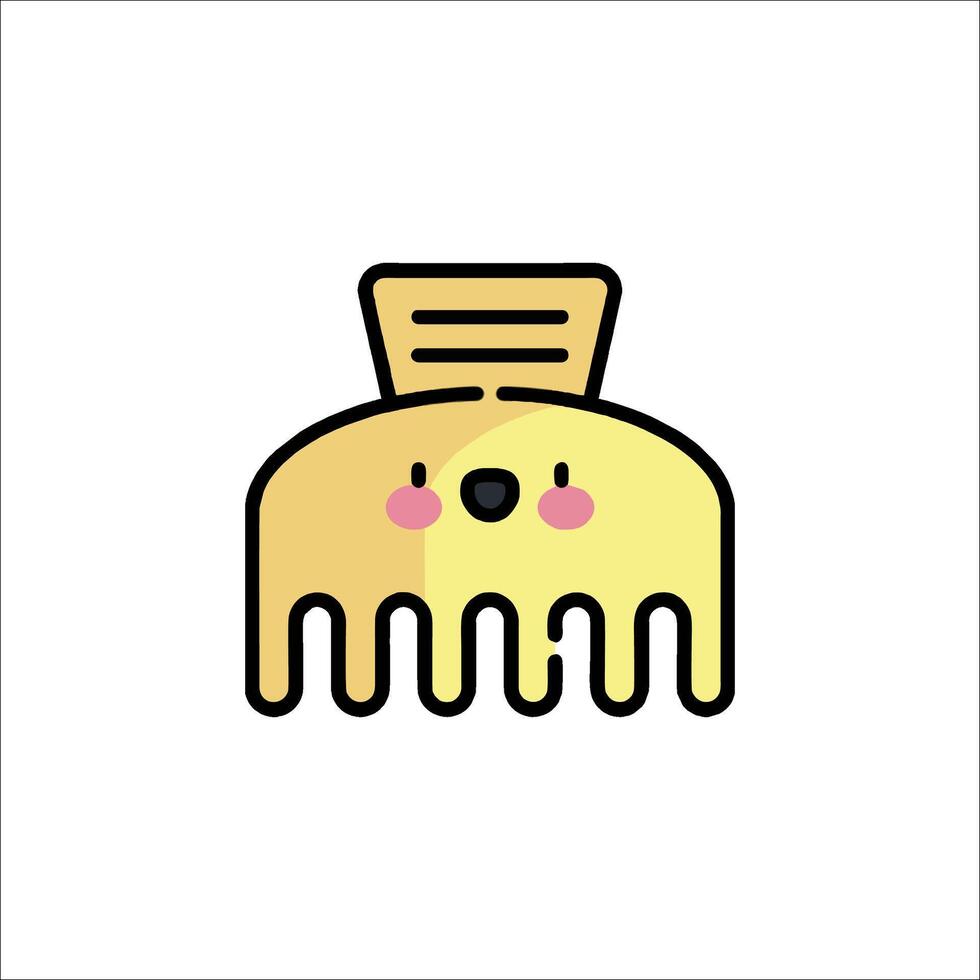 A comb icon with a smiley face vector