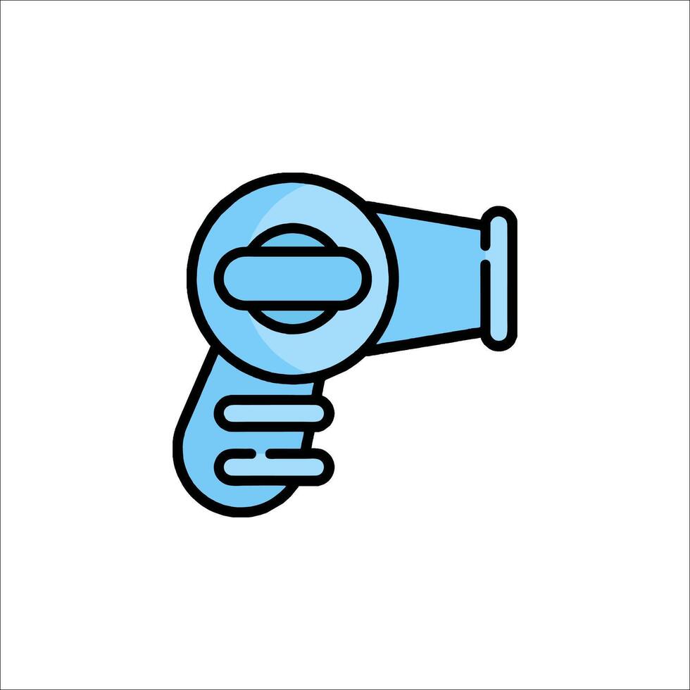 A blue icon of a blow dryer vector