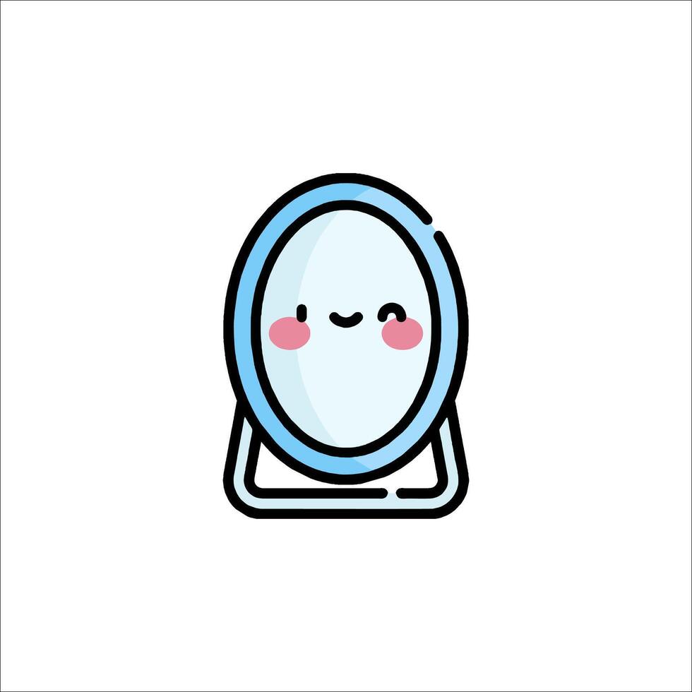 A cute little mirror with a smiley face vector