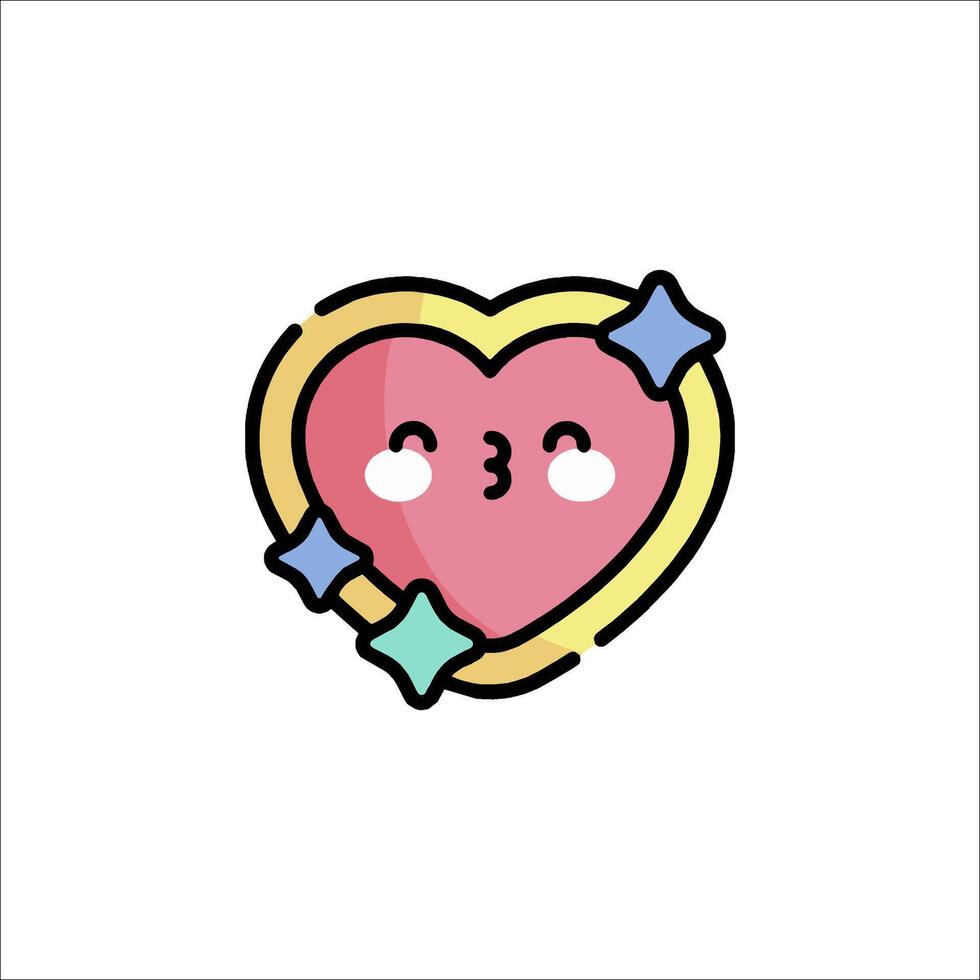 A cute heart with stars and a smile vector