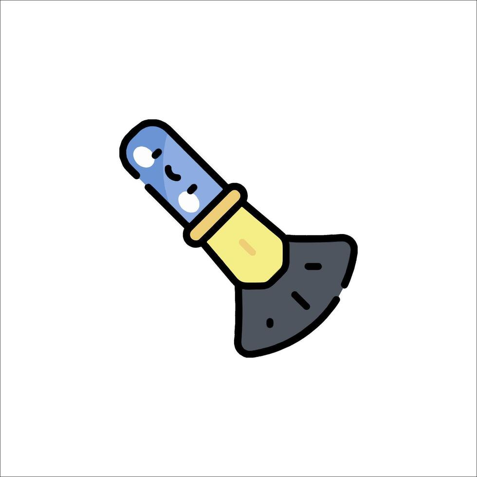 A brush with a handle and a handle vector