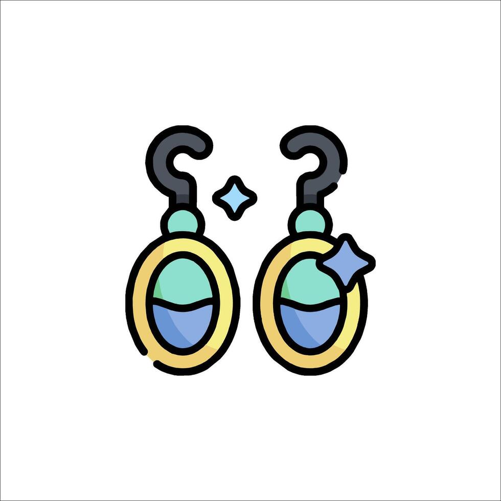 Two earrings with a question mark on them vector