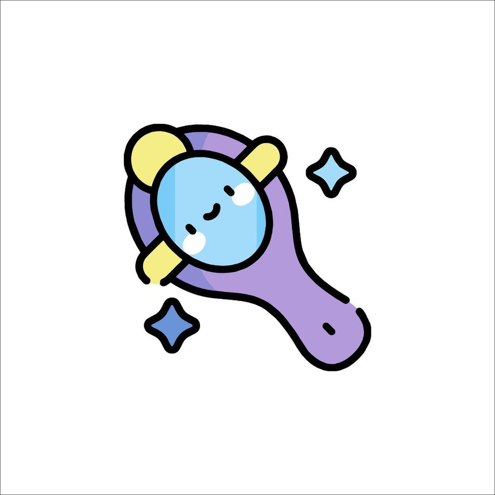 A cartoon brush with a smiley face on it vector