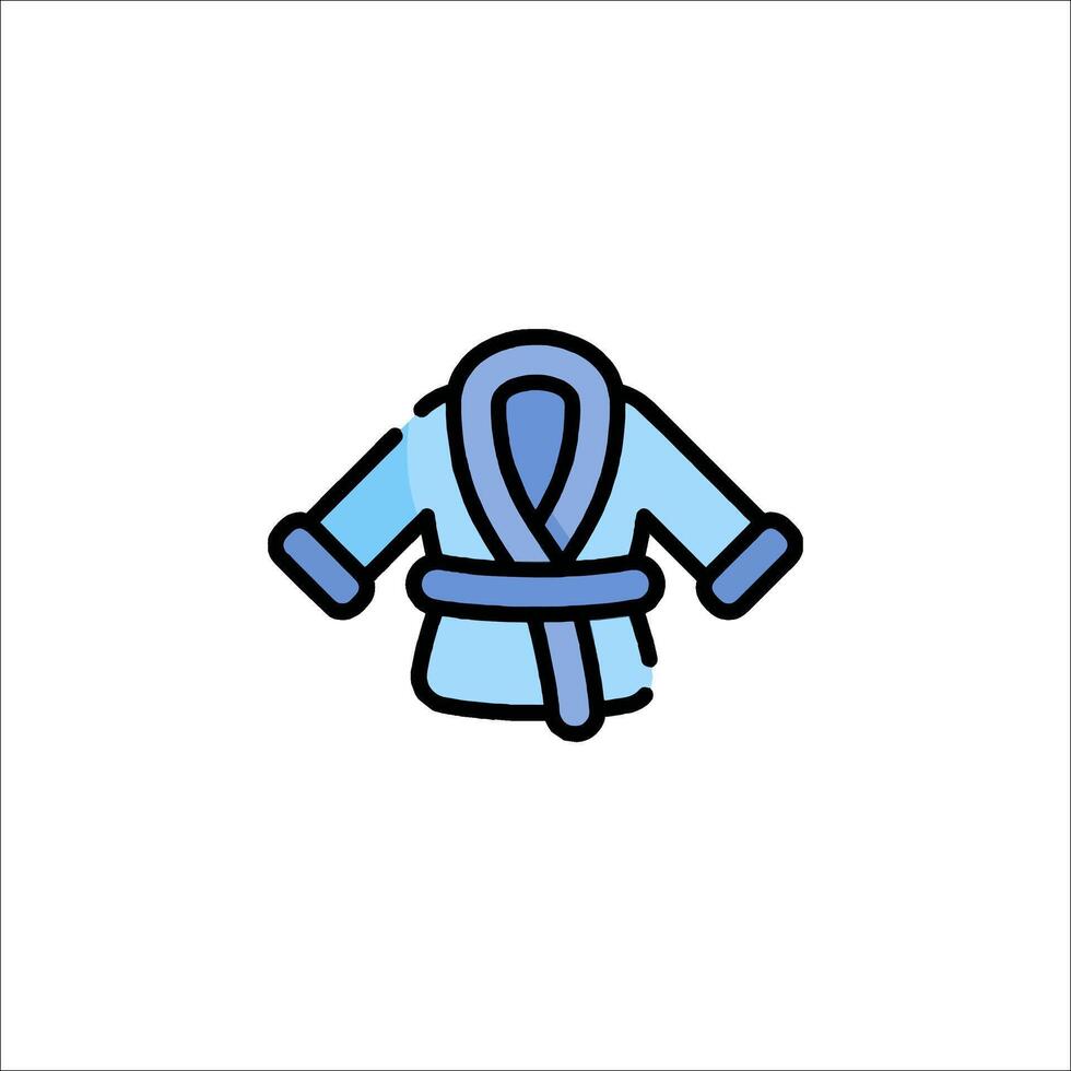A blue robe with a blue tie on it vector