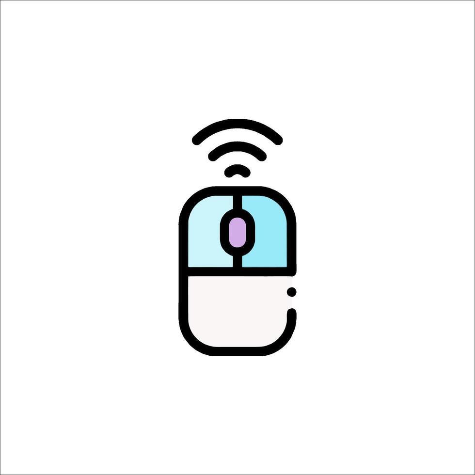 A computer mouse with a blue and purple icon vector