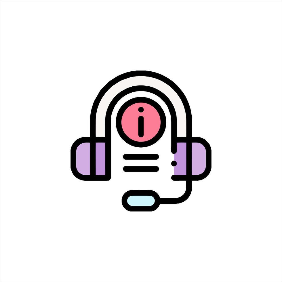 A headset icon with headphones on it vector