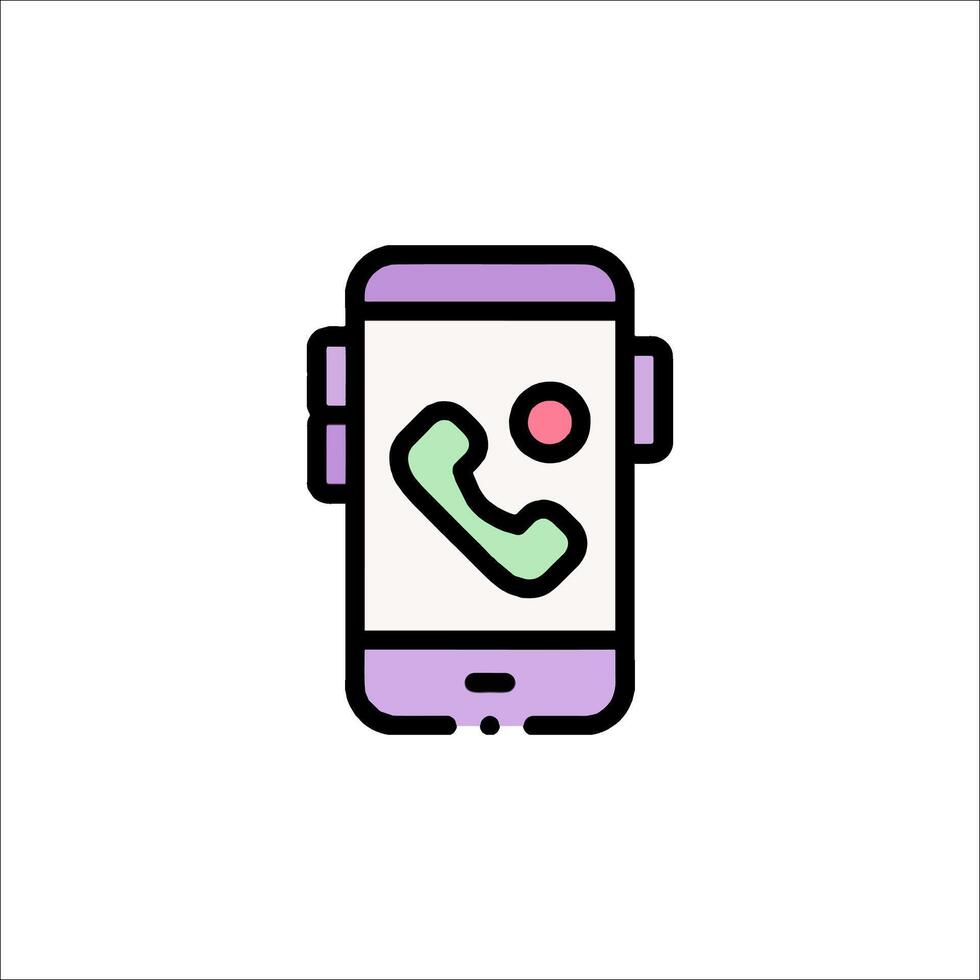 A phone with a phone call icon on it vector