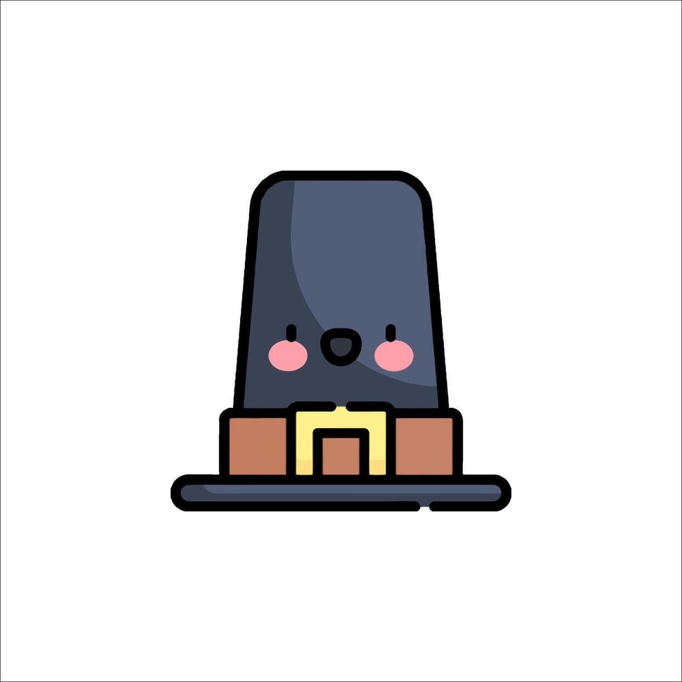 A black hat with a gold buckle on it vector