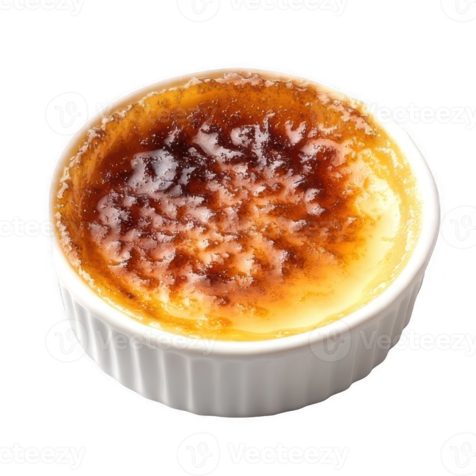 Creme brulee. French vanilla cream dessert png