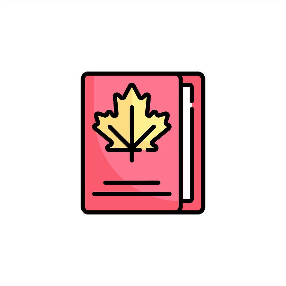 Canada passport icon vector