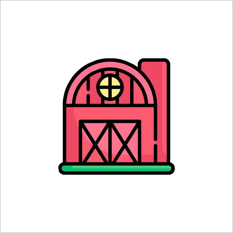 A red barn icon on a white background vector