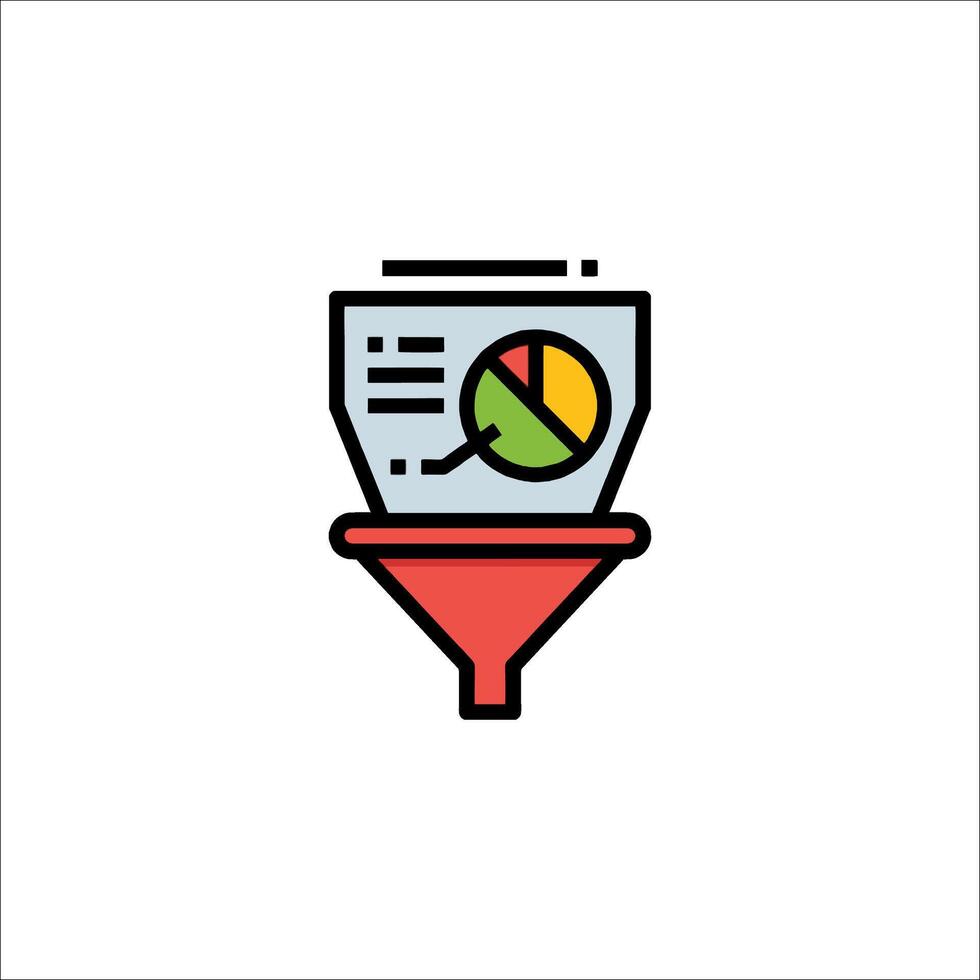 A funnel with a pie chart on top vector