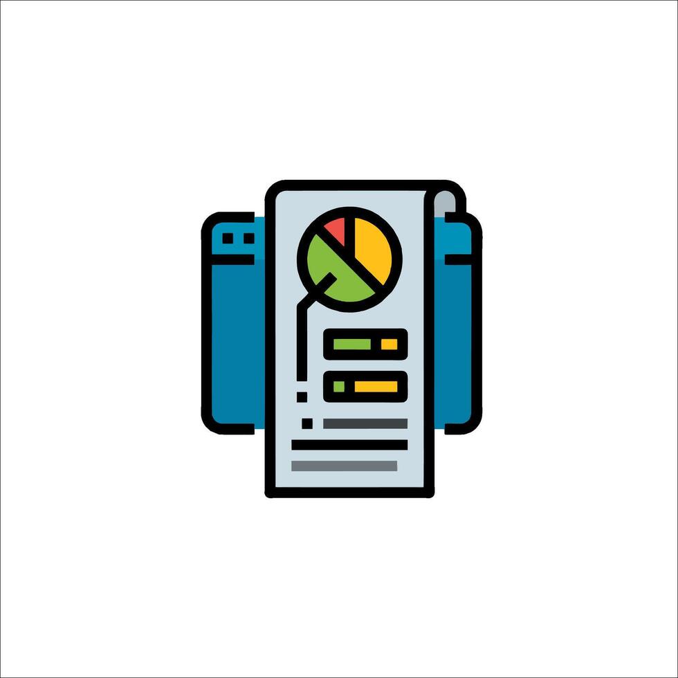 A document with a pie chart on it vector