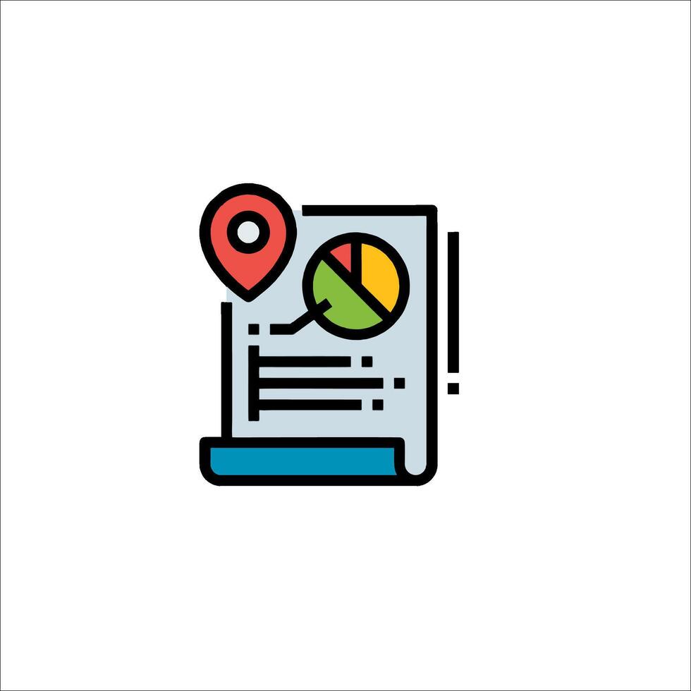 A map pin icon with a paper document vector