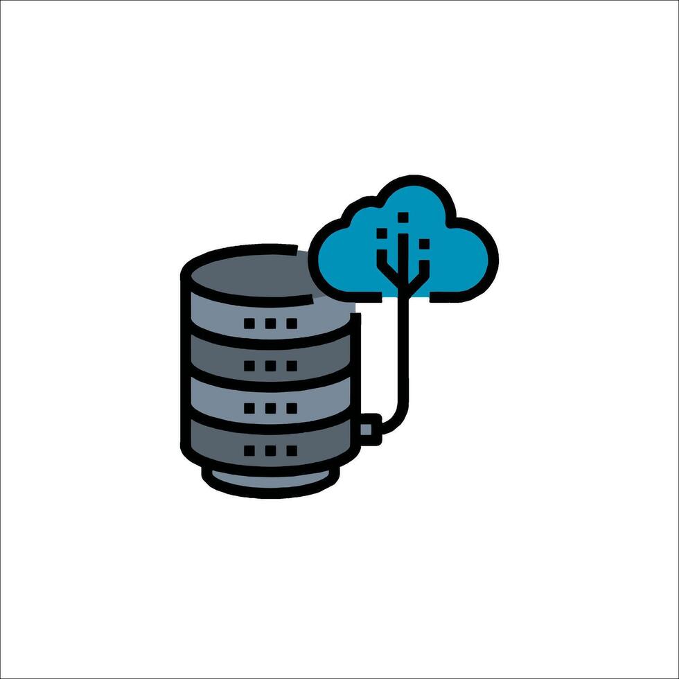 A cloud and a server with a cloud icon vector