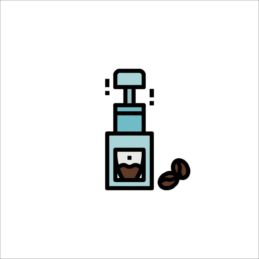 A coffee grinder and beans on a white background vector