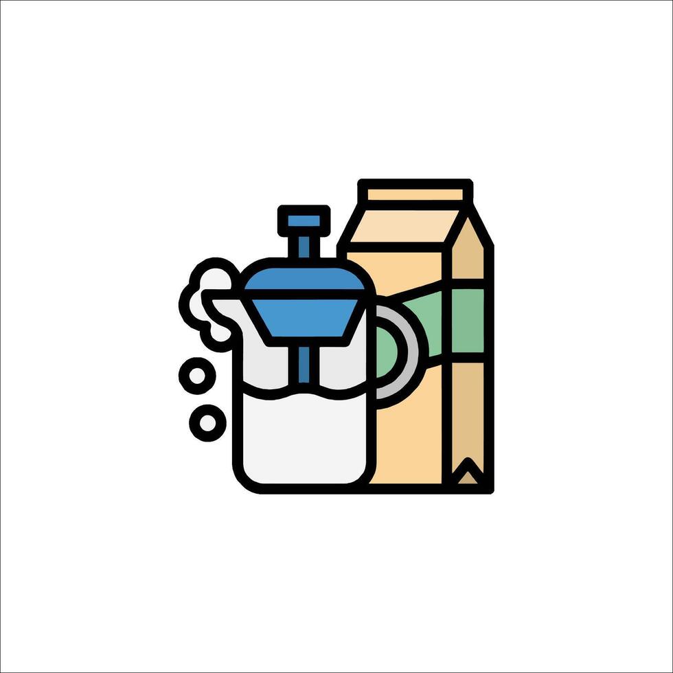 Coffee and milk icon illustration vector