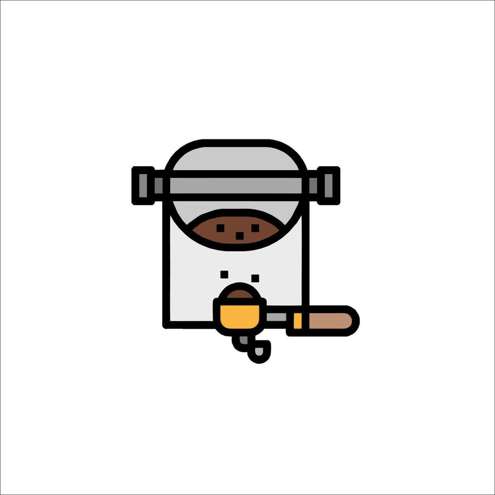 A coffee maker icon with a coffee pot and a spoon vector