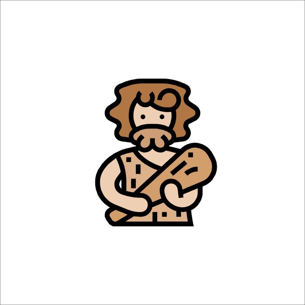 A caveman holding a stick and a knife vector