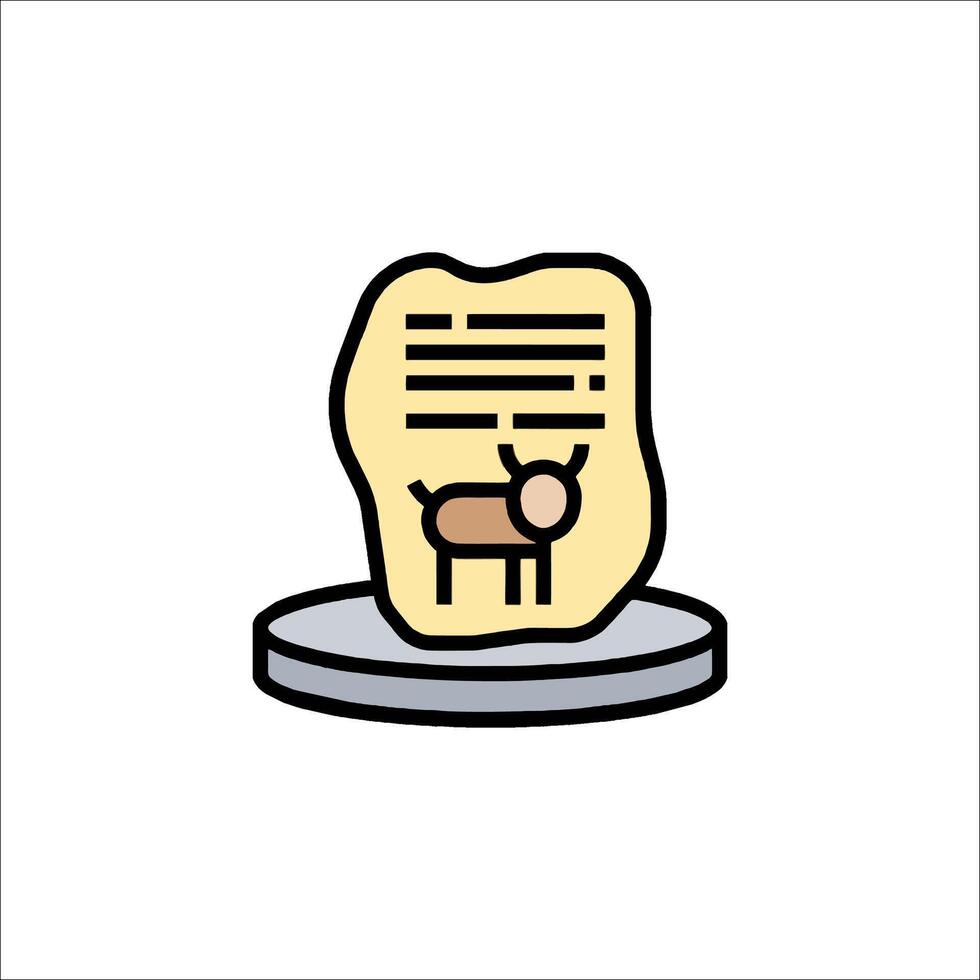 A goat is sitting on a paper with a piece of paper on it vector