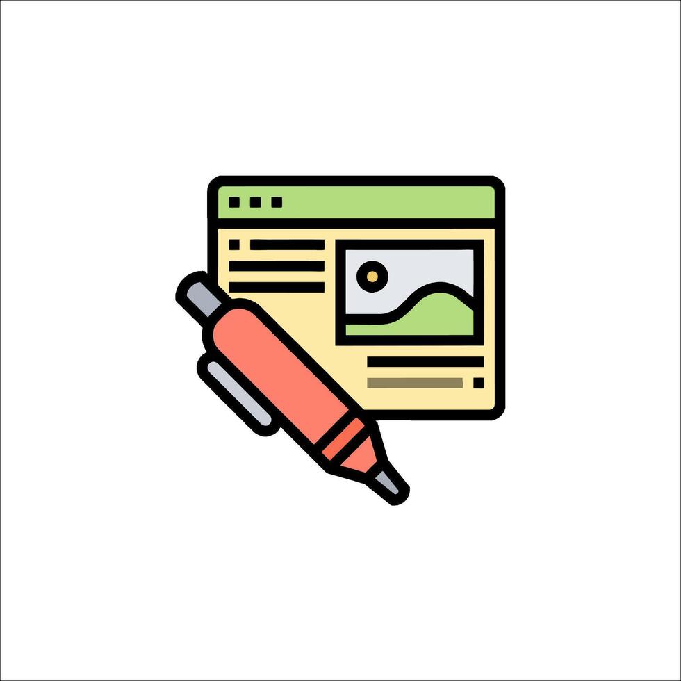 A pen and paper icon on a white background vector