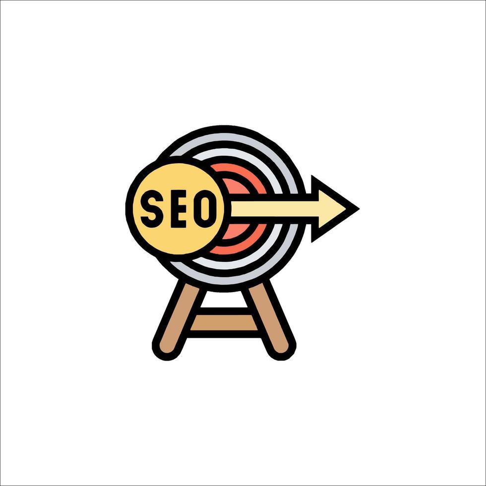 Seo icon with arrow pointing to the target vector