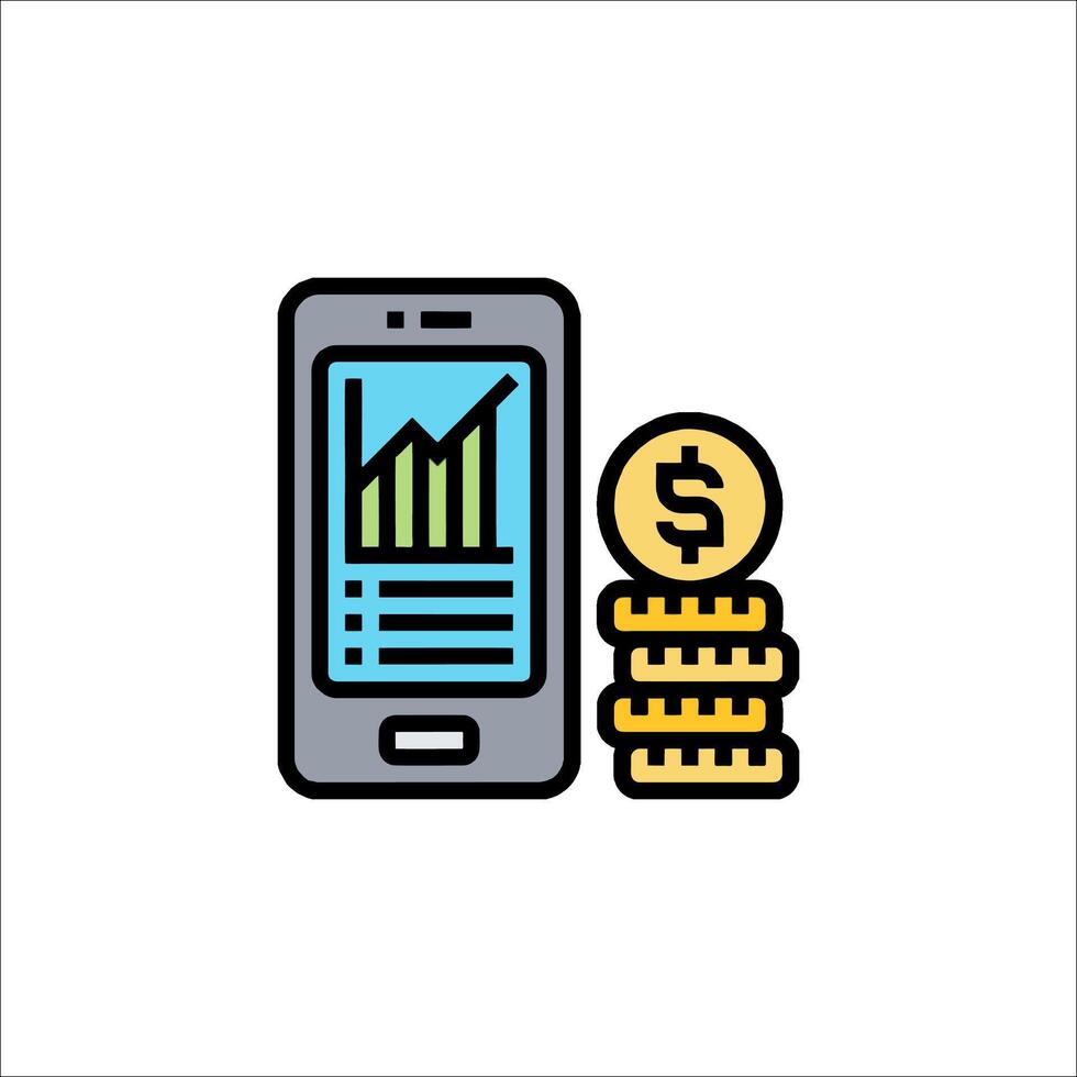 Mobile phone and money icon illustration vector