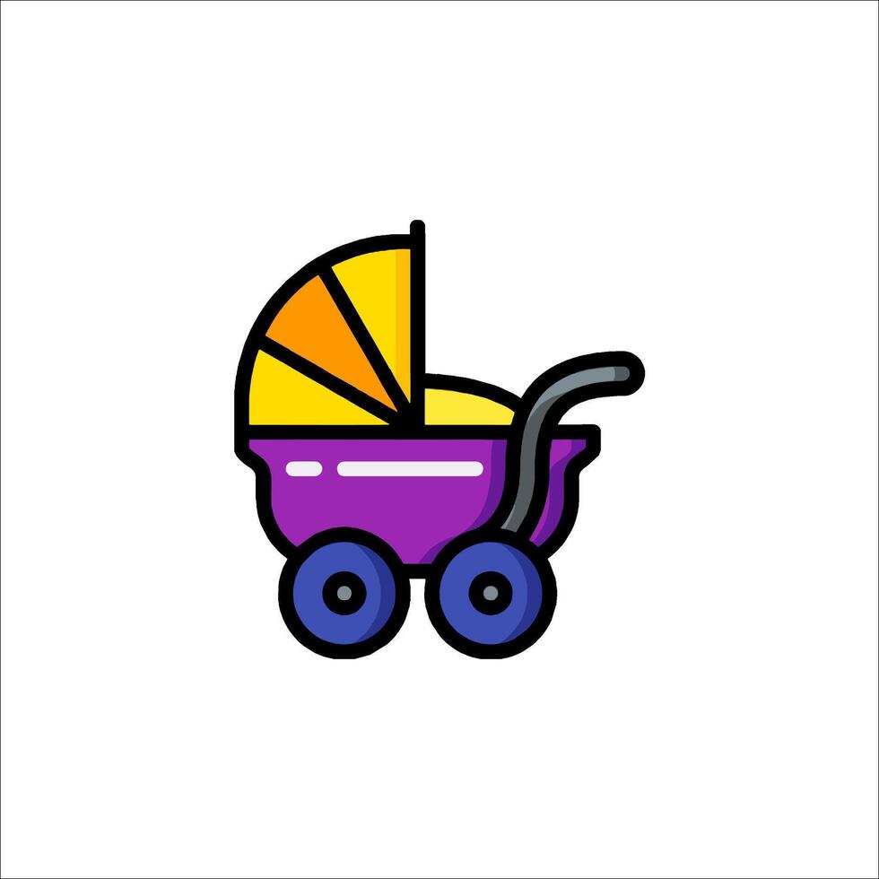 Baby carriage icon illustration vector