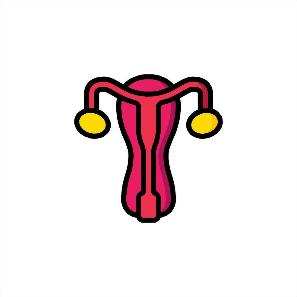 The uterus icon is shown in a flat style vector