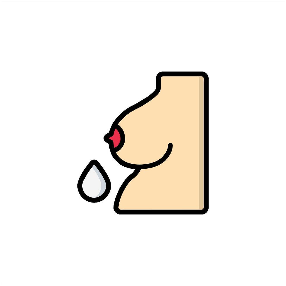 A woman's breast is dripping with a drop of water vector