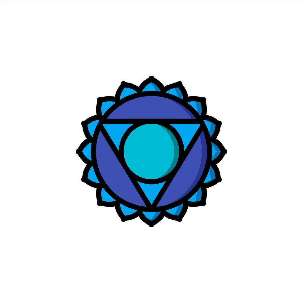 A blue and black chakra symbol vector