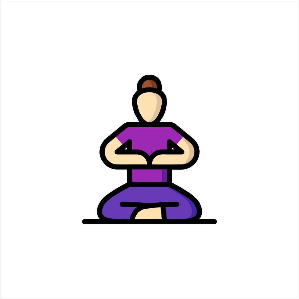 A woman sitting in a yoga pose vector