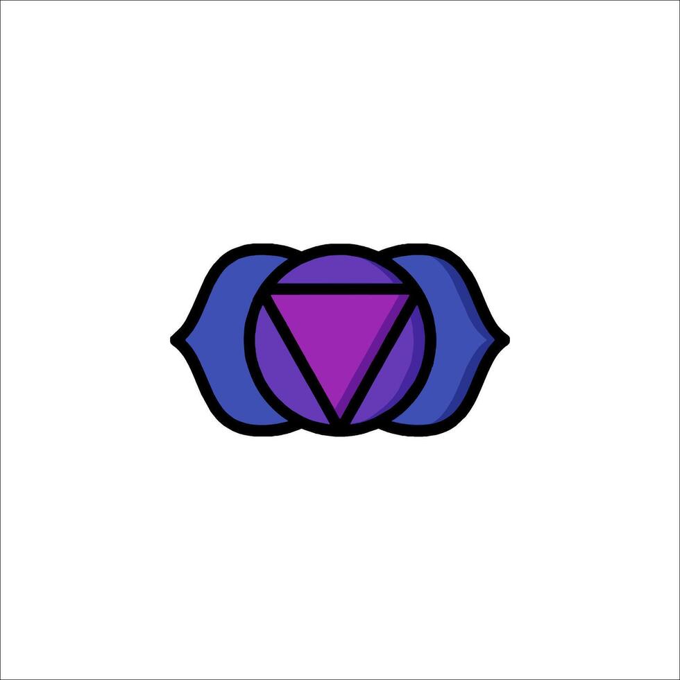 A purple and blue symbol with a triangle on it vector