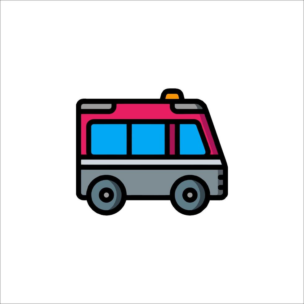 A red and blue bus icon on a white background vector